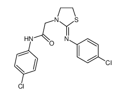 N-(4-chlorophenyl)-2-[2-(4-chlorophenyl)imino-1,3-thiazolidin-3-yl]acetamide结构式