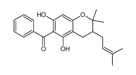 6-benzoyl-5,7-dihydroxy-2,2-dimethyl-3-(3-methylbut-2-enyl)chroman Structure