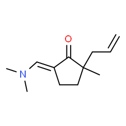 Cyclopentanone, 5-[(dimethylamino)methylene]-2-methyl-2-(2-propenyl)-, (5E)- (9CI) Structure