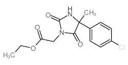 1-Imidazolidineaceticacid, 4-(4-chlorophenyl)-4-methyl-2,5-dioxo-, ethyl ester structure