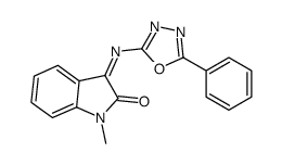 1-Methyl-3-(5-phenyl-1,3,4-oxadiazol-2-ylimino)indolin-2-one结构式