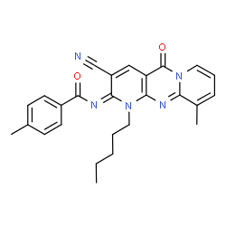 N-(3-cyano-10-methyl-5-oxo-1-pentyl-1,5-dihydro-2H-dipyrido[1,2-a:2,3-d]pyrimidin-2-ylidene)-4-methylbenzamide Structure