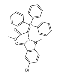 5-bromo-1-methyl-3-oxoindazolin-2-yl(methoxycarbonyl)methylenetriphenylphosphorane结构式
