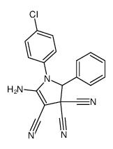 5-Amino-1-(4-chloro-phenyl)-2-phenyl-1,2-dihydro-pyrrole-3,3,4-tricarbonitrile结构式