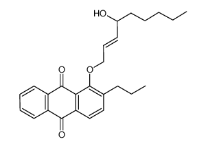 1-((4-hydroxynon-2-en-1-yl)oxy)-2-propylanthracene-9,10-dione结构式