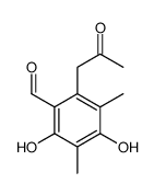 2,4-dihydroxy-3,5-dimethyl-6-(2-oxopropyl)benzaldehyde Structure