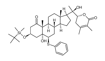 (20R,22R)-3β-t-butyldimethylsilyloxy-5α,20-dihydroxy-6β-phenylthio-1-oxowith-24-enolide结构式