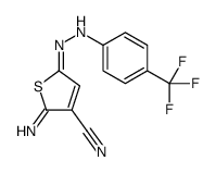 2-imino-5-[[4-(trifluoromethyl)phenyl]hydrazinylidene]thiophene-3-carbonitrile Structure