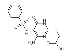 2-[[4-amino-5-(benzenesulfonamido)-6-oxo-3H-pyrimidin-2-yl]sulfanyl]acetic acid Structure