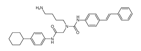 2-[1-(4-amino-butyl)-3-(4-styryl-phenyl)-ureido]-N-(4-cyclohexyl-phenyl)-acetamide结构式