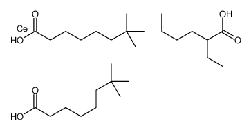 (2-ethylhexanoato-O)bis(neodecanoato-O)cerium structure