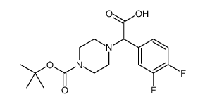1-Piperazineacetic acid, α-(3,4-difluorophenyl)-4-[(1,1-dimethylethoxy)carbonyl]结构式
