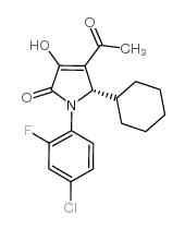 (5S)-4-乙酰基-1-(4-氯-2-氟苯基)-5-环己基-1,5-二氢-3-羟基-2H-吡咯-2-酮结构式