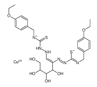 copper,(4-ethoxyphenyl)methylcarbamothioyl-[[(1Z)-1-[(4-ethoxyphenyl)methylcarbamothioylazanidylimino]-3,4,5,6-tetrahydroxyhexan-2-ylidene]amino]azanide Structure