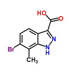 6-溴-7-甲基-1H-吲唑-3-羧酸结构式