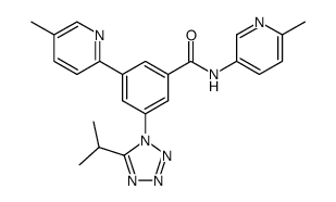 3-(5-isopropyltetrazol-1-yl)-N-(6-methylpyridin-3-yl)-5-(5-methylpyridin-2-yl)benzamide Structure