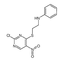 N-[2-(2-chloro-5-nitro-pyrimidin-4-ylsulfanyl)-ethyl]-aniline Structure