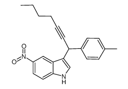 5-nitro-3-[1-(4-tolyl)hept-2-ynyl]-1H-indole结构式