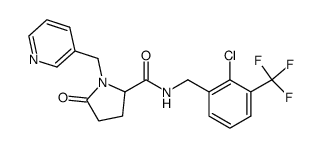 N-{[2-chloro-3-(trifluoromethyl)phenyl]methyl}-5-oxo-1-(3-pyridinylmethyl)prolinamide结构式