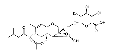 3α-(1''β-D-Glucopyranosiduronyl)-8α-isovaleryloxy-scirpen-3,4β,15-triol 15-acetate Structure