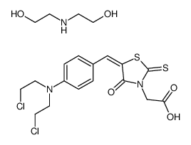 2-[(5E)-5-[[4-[bis(2-chloroethyl)amino]phenyl]methylidene]-4-oxo-2-sulfanylidene-1,3-thiazolidin-3-yl]acetic acid,2-(2-hydroxyethylamino)ethanol结构式