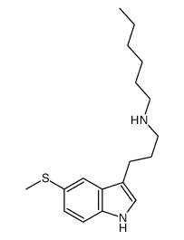 N-[3-(5-methylsulfanyl-1H-indol-3-yl)propyl]hexan-1-amine Structure