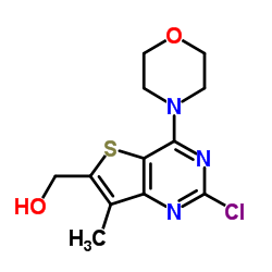 [2-Chloro-7-methyl-4-(4-morpholinyl)thieno[3,2-d]pyrimidin-6-yl]methanol Structure