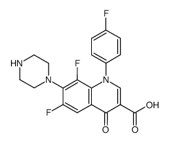 6,8-difluoro-1,4-dihydro-4-oxo-l-(4-fluorophenyl)-7-(1-piperazinyl)-quinoline-3-carboxylic acid Structure