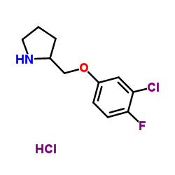 2-[(3-Chloro-4-fluorophenoxy)methyl]pyrrolidine hydrochloride (1:1)结构式