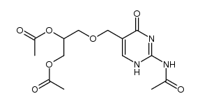 5-[(2,3-diacetoxy-1-propoxy)methyl]-N2-acetylisocytosine结构式