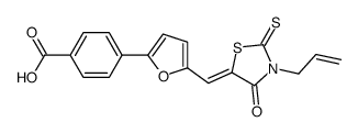 4-{5-[(Z)-(3-Allyl-4-oxo-2-thioxo-1,3-thiazolidin-5-ylidene)methy l]-2-furyl}benzoic acid Structure