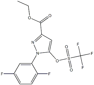 ethyl 1-(2,5-difluorophenyl)-5-{[(trifluoromethyl)sulfonyl]oxy}-1H-pyrazole-3-carboxylate Structure