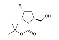 (2S,4R)-4-氟-2-(羟甲基)吡咯烷-1-羧酸叔丁酯结构式