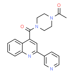 1-(4-{[2-(pyridin-3-yl)quinolin-4-yl]carbonyl}piperazin-1-yl)ethanone结构式