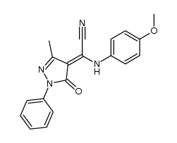 2-(4-methoxyphenylamino)-2-(1,5-dihydro-3-methyl-5-oxo-1-phenyl-4H-pyrazol-4-ylidene)ethanenitrile Structure