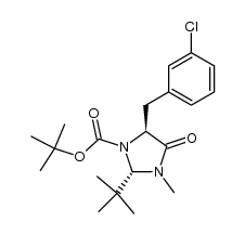 (2S,5S)-tert-butyl 2-(tert-butyl)-5-(3-chlorobenzyl)-3-methyl-4-oxoimidazolidine-1-carboxylate结构式
