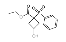 3-ethoxycarbonyl-3-(phenylsulfonyl)cyclobutanol结构式