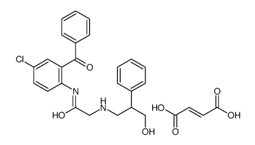 N-(2-benzoyl-4-chlorophenyl)-2-[(3-hydroxy-2-phenylpropyl)amino]acetamide,(E)-but-2-enedioic acid Structure