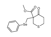 methyl 3-phenylselenomethyl-1-thiacyclohexan-4-one-3-carboxylate结构式