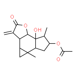 6-Acetyloxy-3a,3b,4,4a,4b,5,6,7,7a,7b-decahydro-7a-hydroxy-4a,7-dimethyl-3-methylenecycloprop[6,7]indeno[4,5-b]furan-2(3H)-one Structure