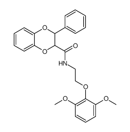 N-(2-(2,6-dimethoxyphenoxy)ethyl)-3-phenyl-2,3-dihydrobenzo[b][1,4]dioxine-2-carboxamide结构式