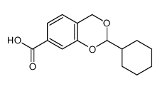 4H-1,3-Benzodioxin-7-carboxylicacid,2-cyclohexyl-(9CI) structure