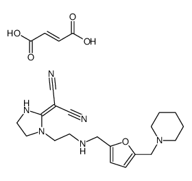 but-2-enedioic acid,2-[1-[2-[[5-(piperidin-1-ylmethyl)furan-2-yl]methylamino]ethyl]imidazolidin-2-ylidene]propanedinitrile结构式