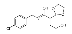 N-[(4-chlorophenyl)methyl]-4-hydroxy-2-(2-methyl-1,3-dioxolan-2-yl)butanamide Structure
