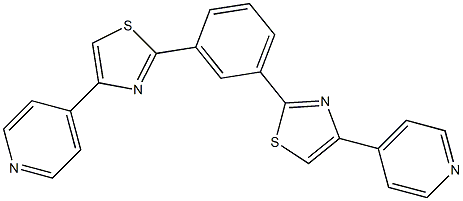 1,3-双[4-(4-吡啶基)-2-噻唑基]苯结构式