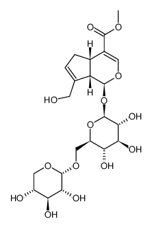 genipin 1-O-α-D-xylopyranosyl(1->6)-β-D-glucopyranoside Structure
