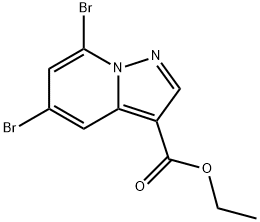 5,7-Dibromo-pyrazolo[1,5-a]pyridine-3-carboxylic acid ethyl ester结构式