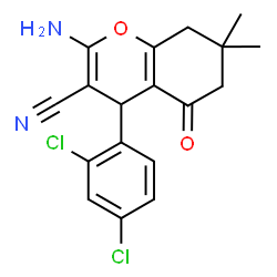 2-amino-4-(2,4-dichlorophenyl)-7,7-dimethyl-5-oxo-5,6,7,8-tetrahydro-4H-chromene-3-carbonitrile结构式