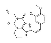 1H-Purine-2,6-dione, 3,7-dihydro-8-(2-(3,4-dimethoxyphenyl)ethenyl)-1, 3-di-2-propenyl-, (E)- structure