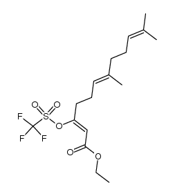 ethyl (2Z,6E)-7,11-dimethyl-3-(trifluoromethylsulfonyloxy)-2,6,10-dodecatrienoate结构式